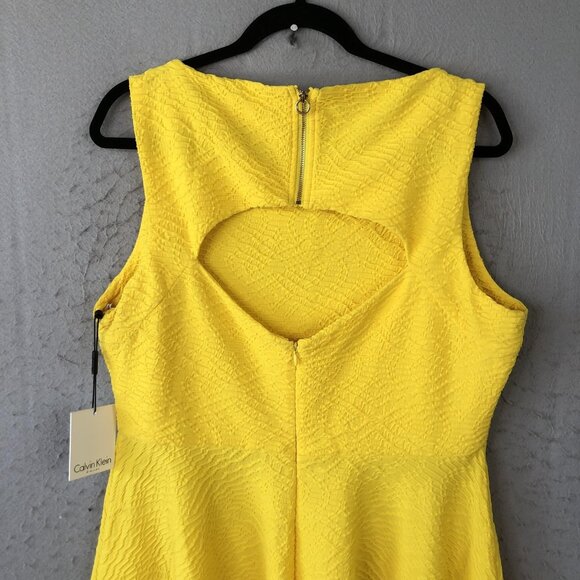 Calvin Klein Dress Womens 14 Textured Sleeveless Open Back New With Tags NWT - Picture 11 of 16